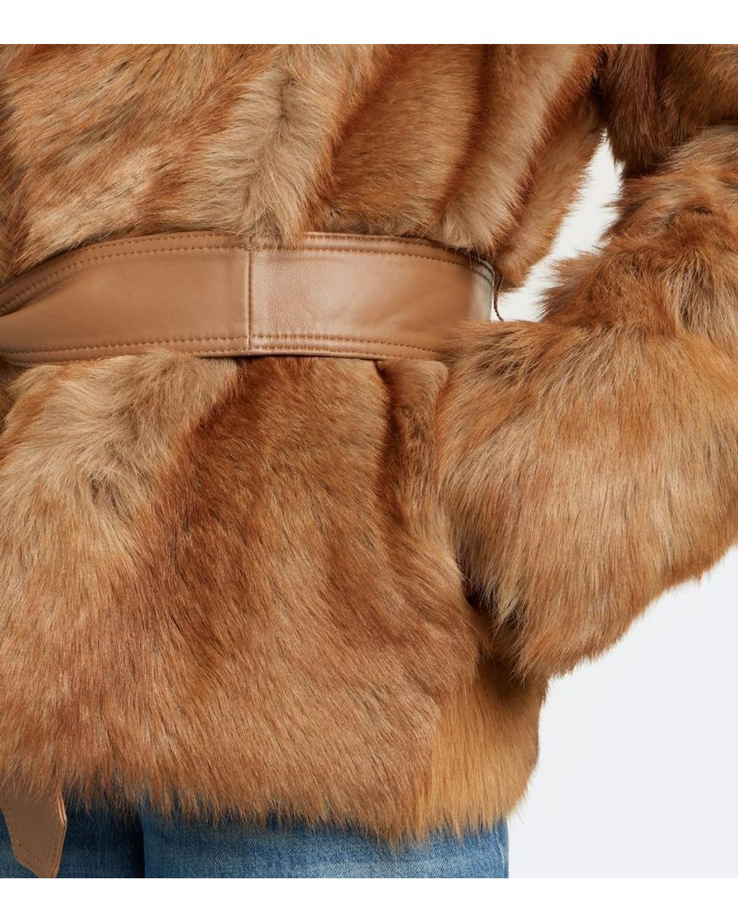 Zimmermann Brown Valiant Belted Shearling Jacket