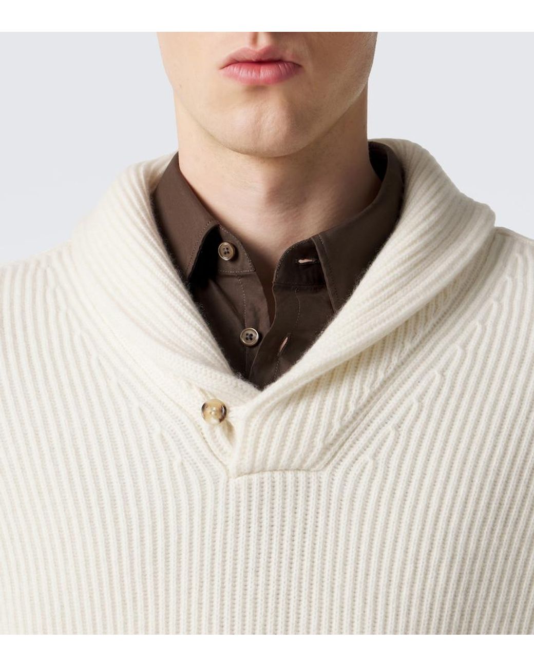arch4 White Mr Timothy Ribbed-Knit Cashmere Sweater for men