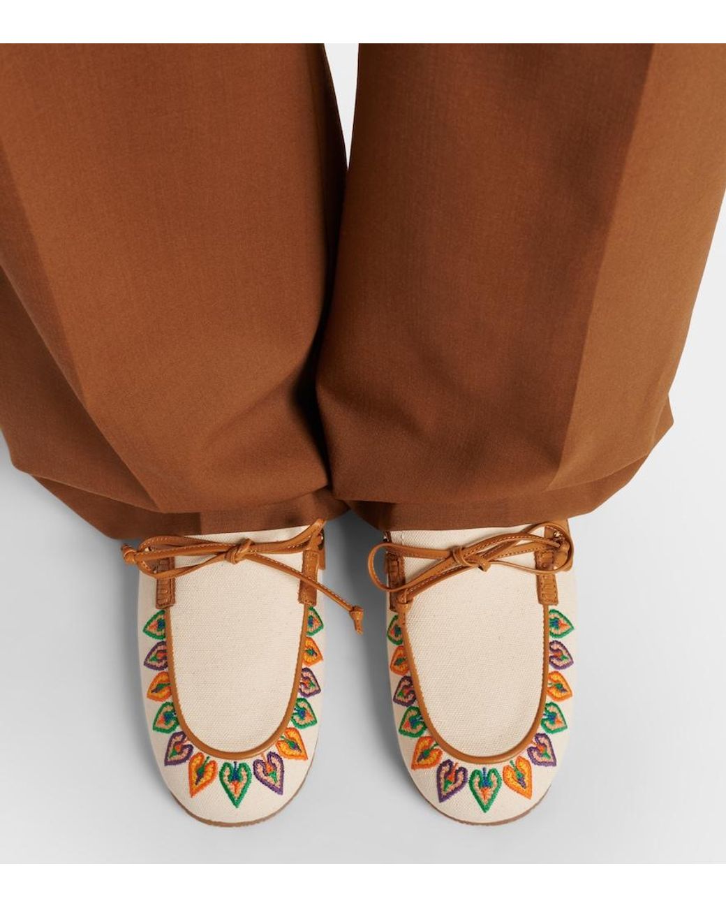 Etro Brown Embroidered Canvas Boat Shoes
