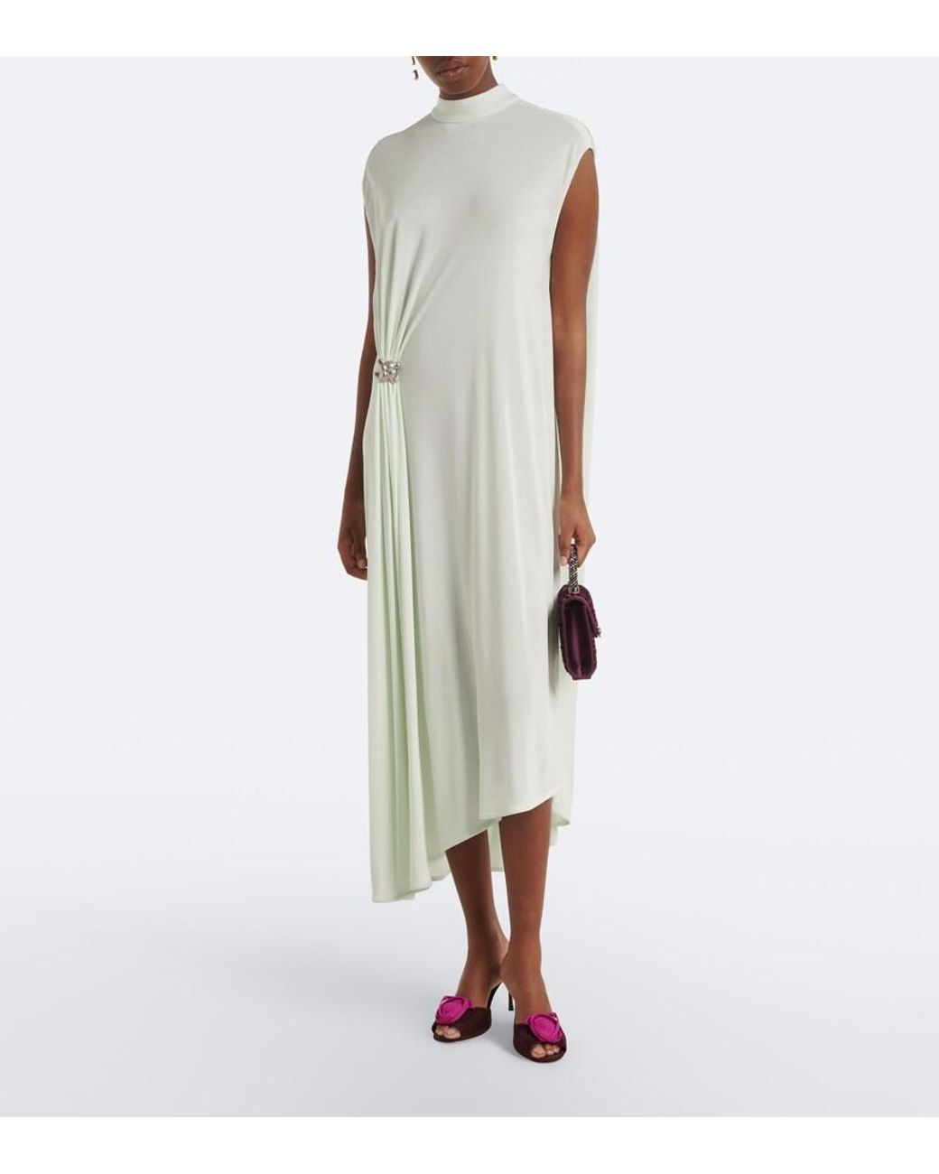 Roger Vivier Purple Rose Vivier Suede Mules