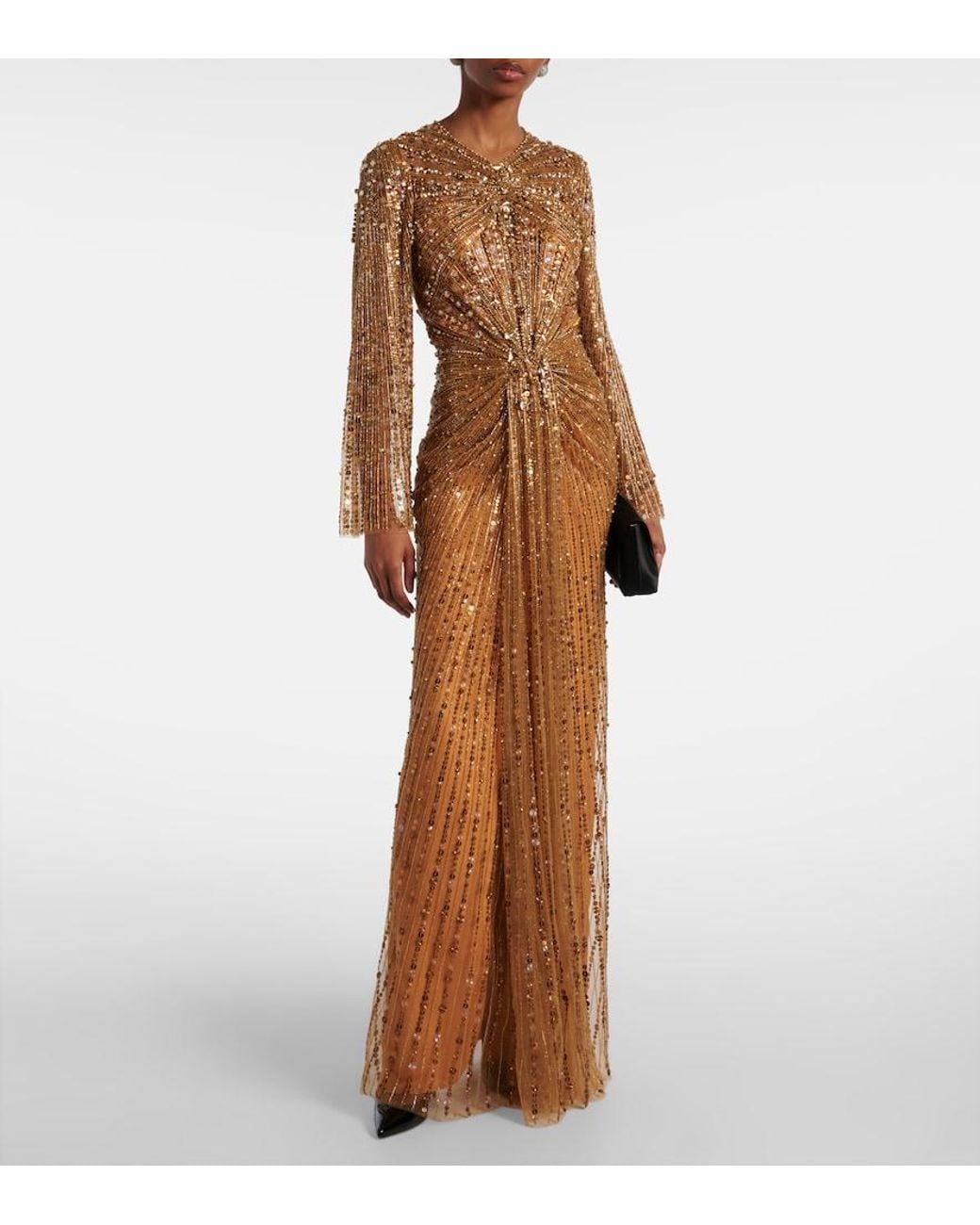 Jenny Packham Brown Anja Embellished Gown