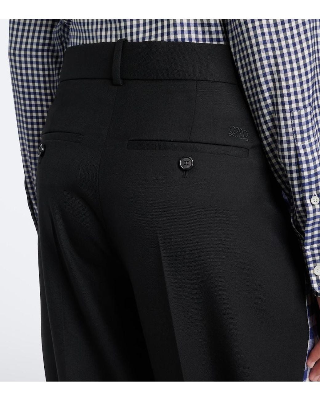 Loewe Black Wool Wide-Leg Pants