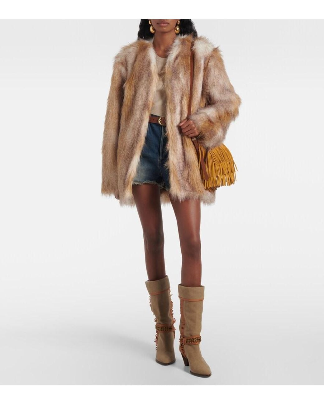 Isabel Marant Brown Levon Canvas Cowboy Boots