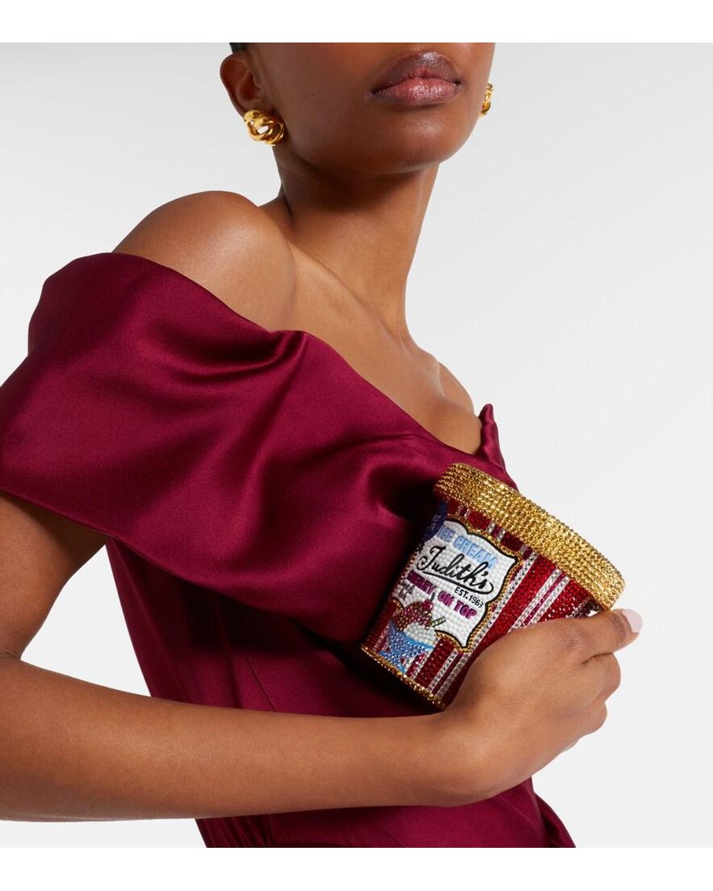 Judith Leiber White Judith's Best Ice Cream Pint Clutch