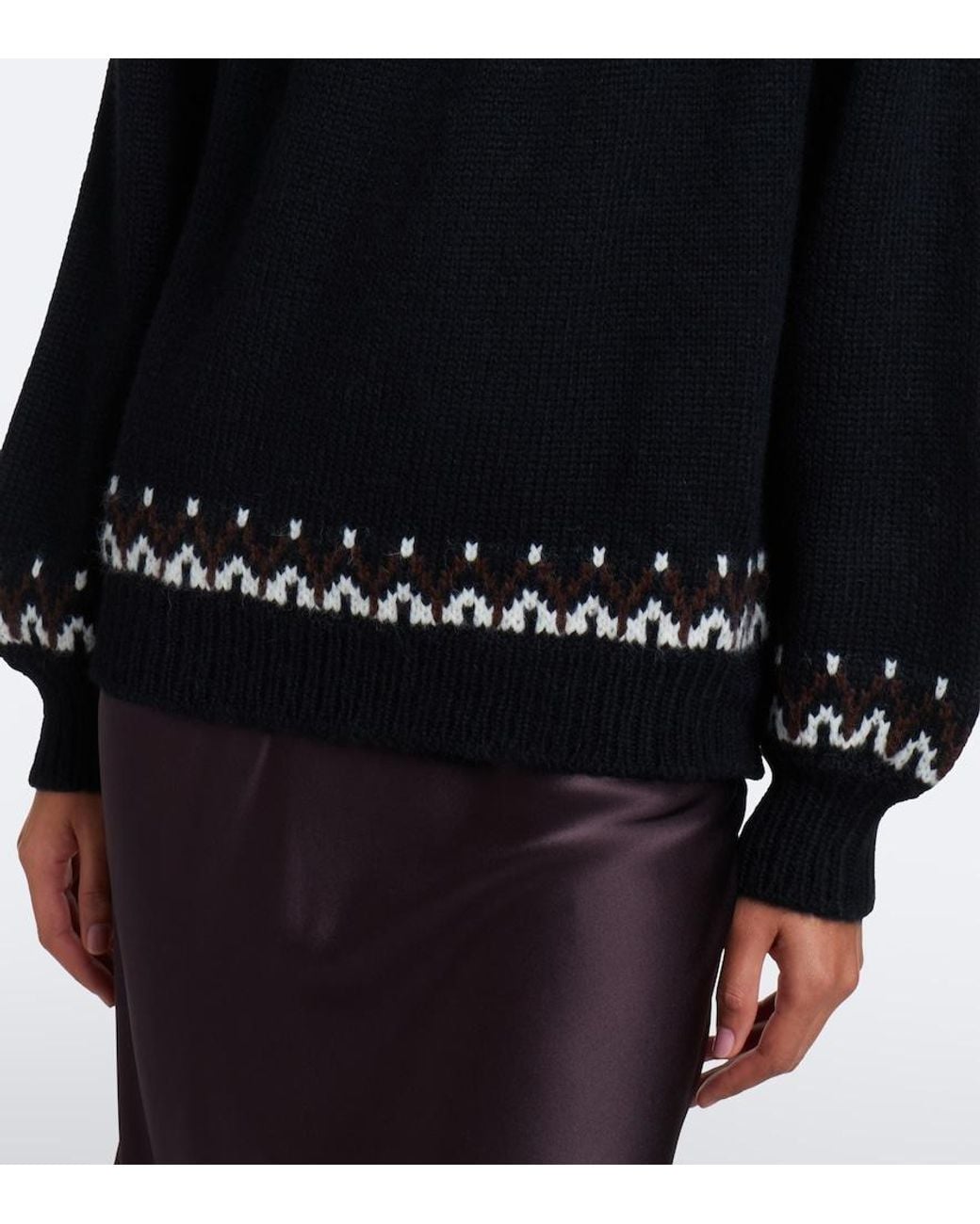 Doen Black Field Alpaca And Wool-Blend Sweater