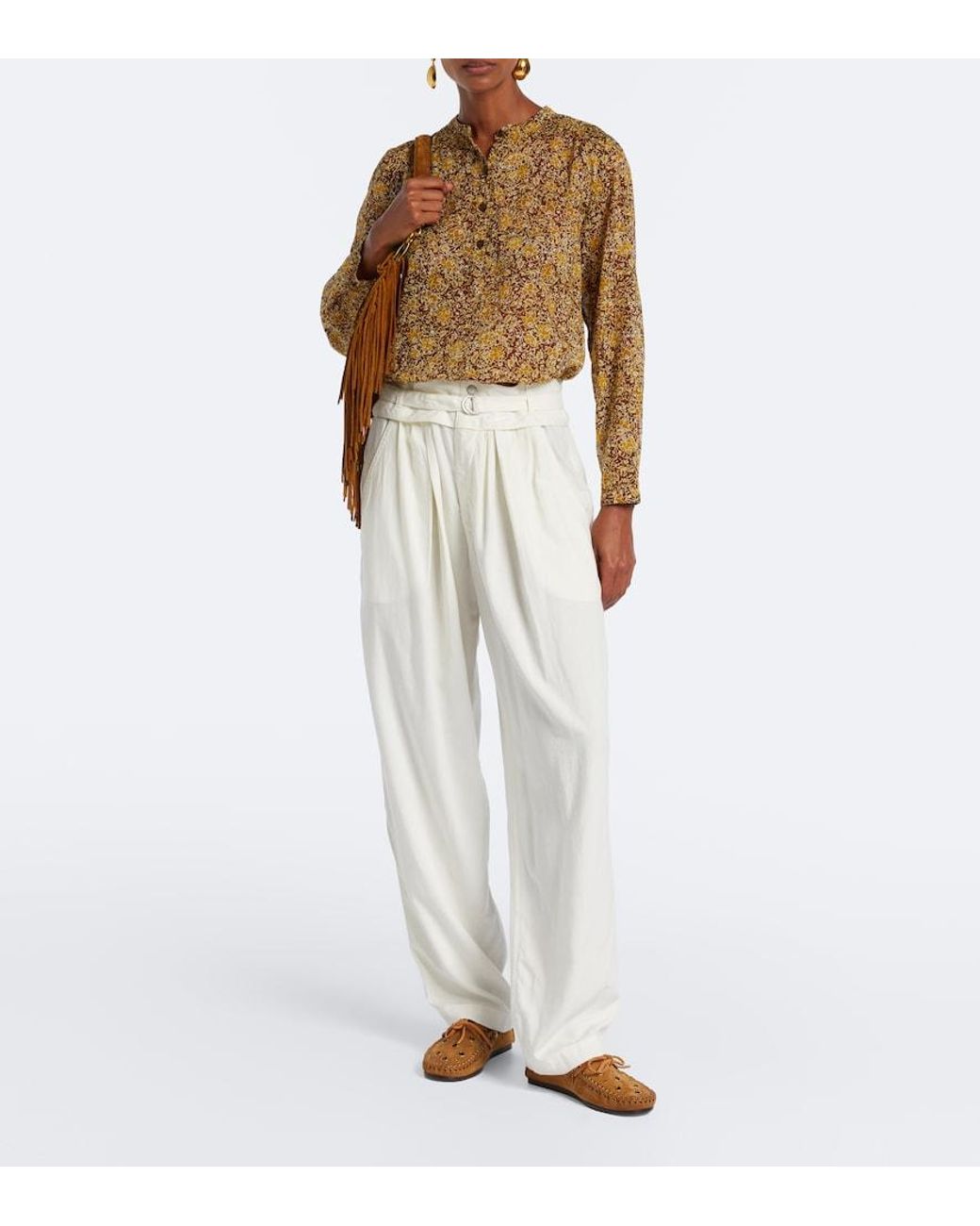 Isabel Marant White Celia Wide-Leg Pants