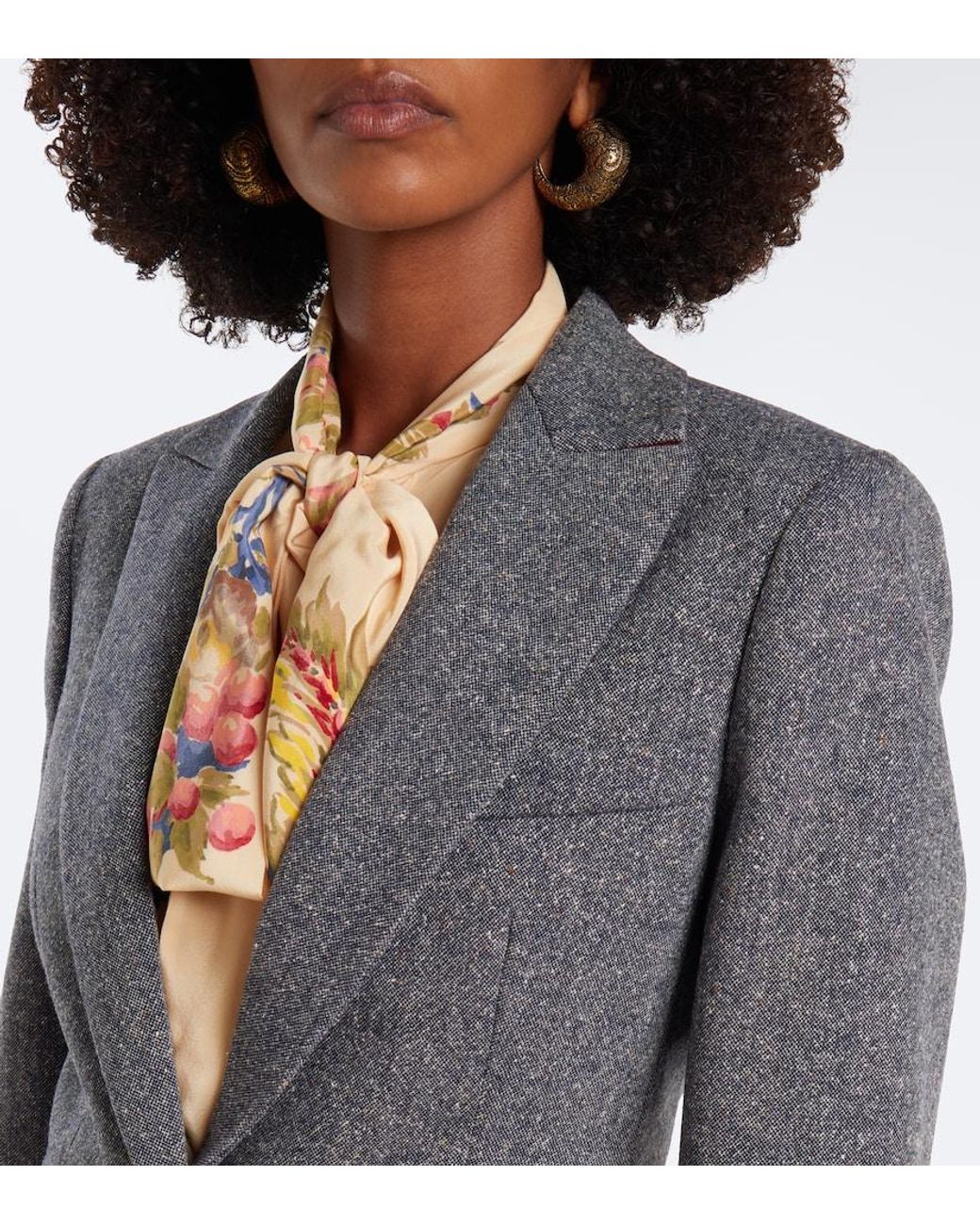 Etro Blue Wool And Silk-Blend Blazer