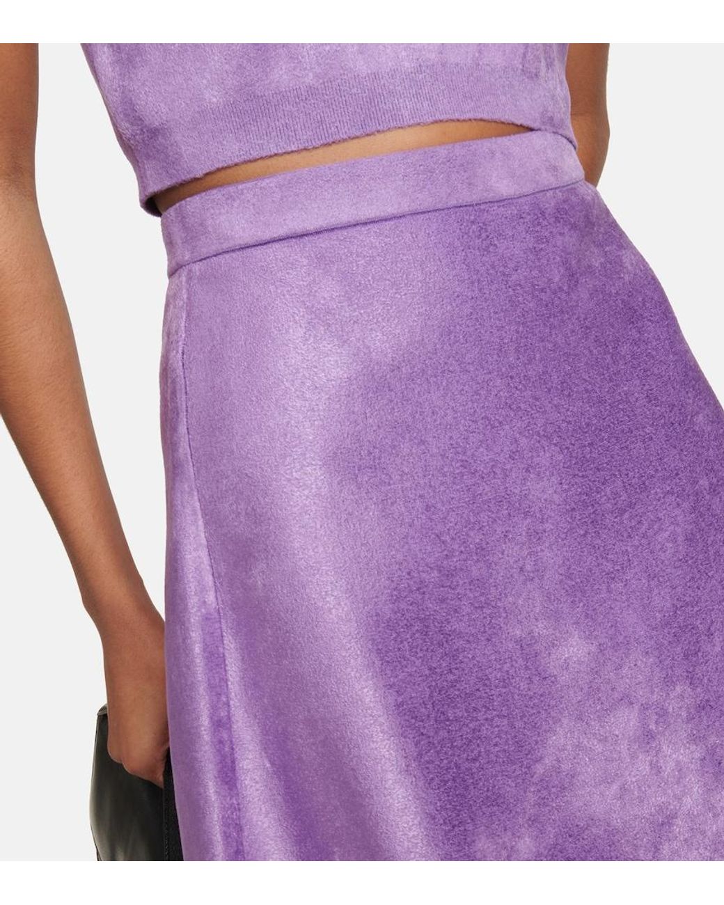 Alaïa Purple Velvet Miniskirt