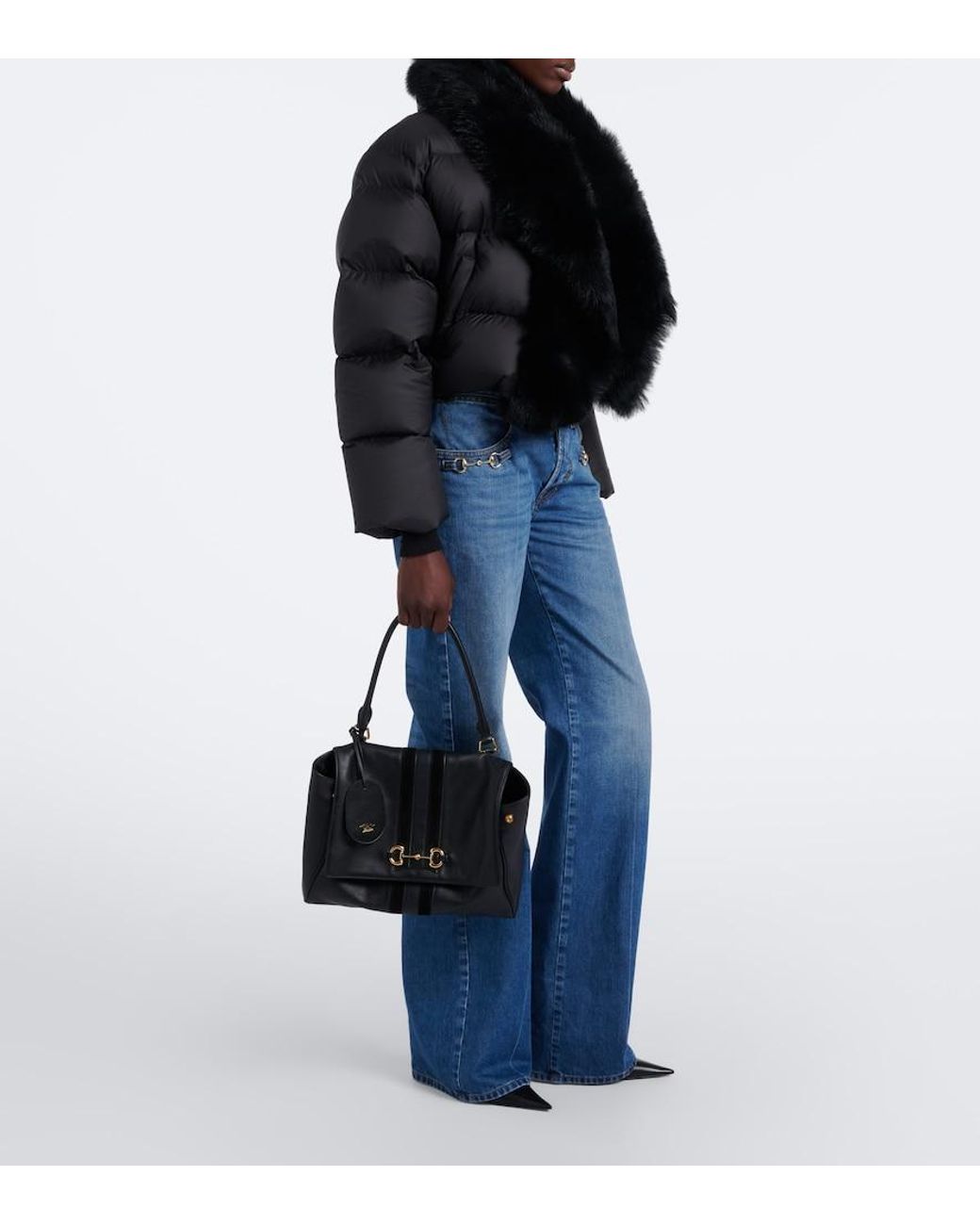 Gucci Black Paparazzo Leather Medium Shoulder Bag