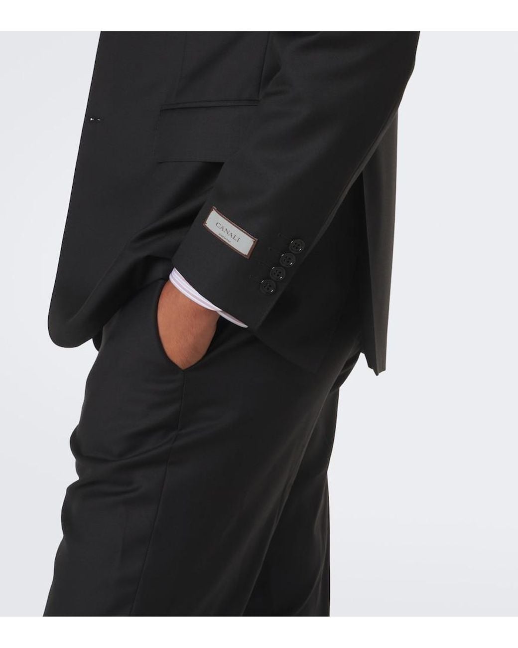 Canali Black Single-Breasted Wool Suit for men
