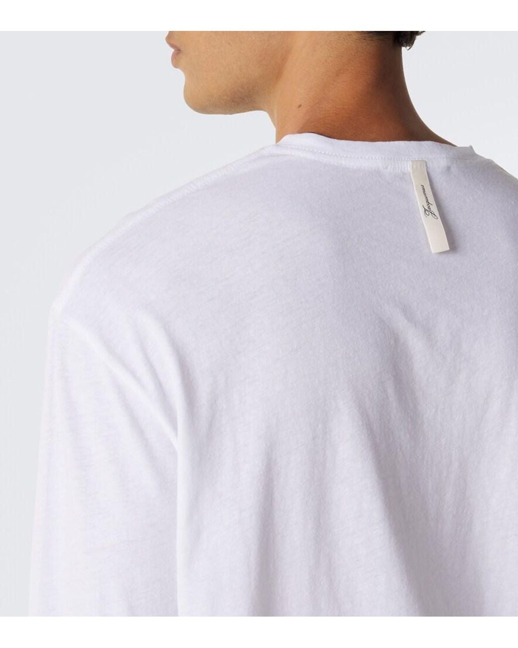 Jacquemus White Logo Cotton And Hemp Jersey T-Shirt for men