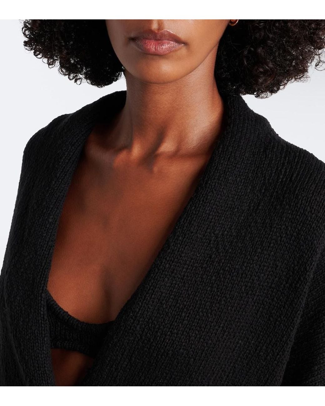 AYA MUSE Black Kena Wrap Cotton Top