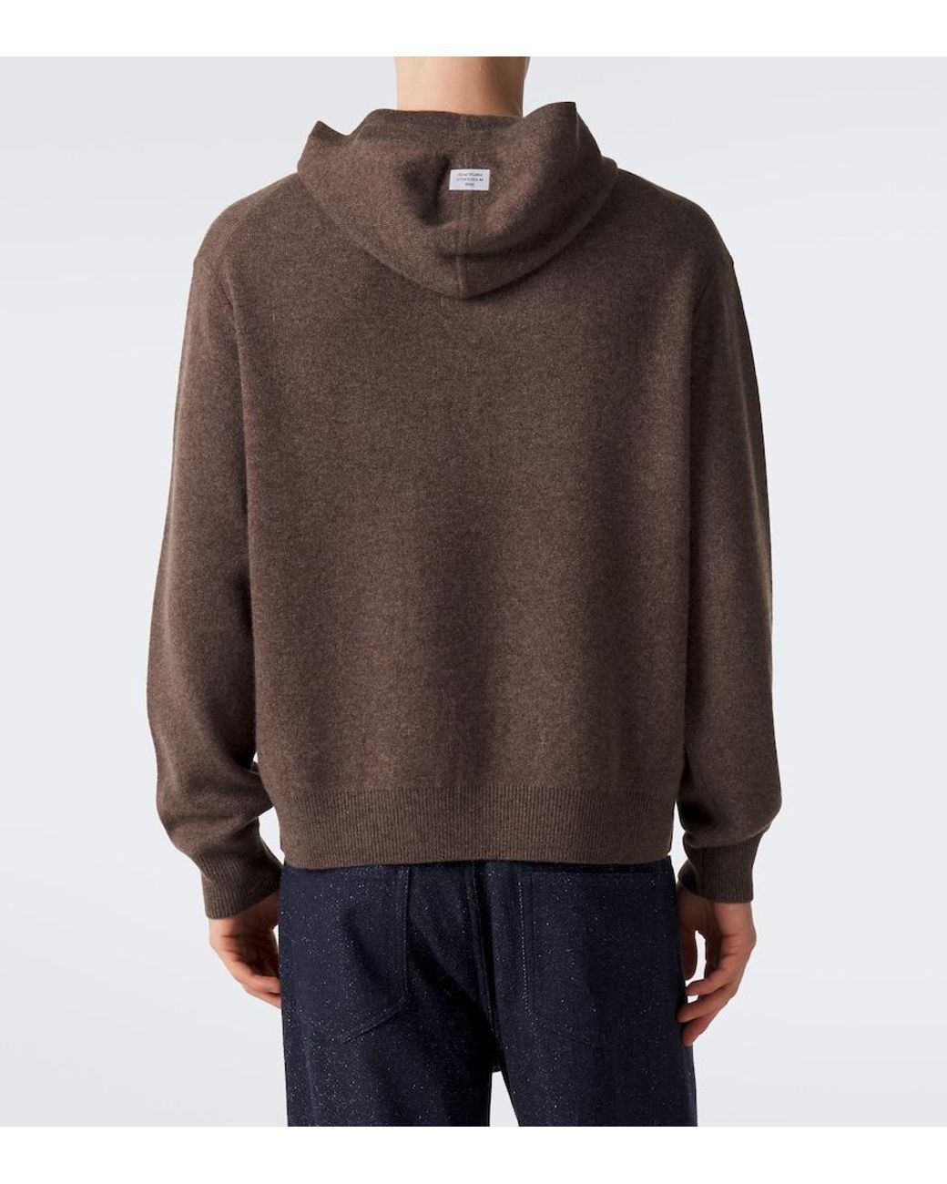 Acne Brown Knitted Cashmere-Blend Hoodie for men