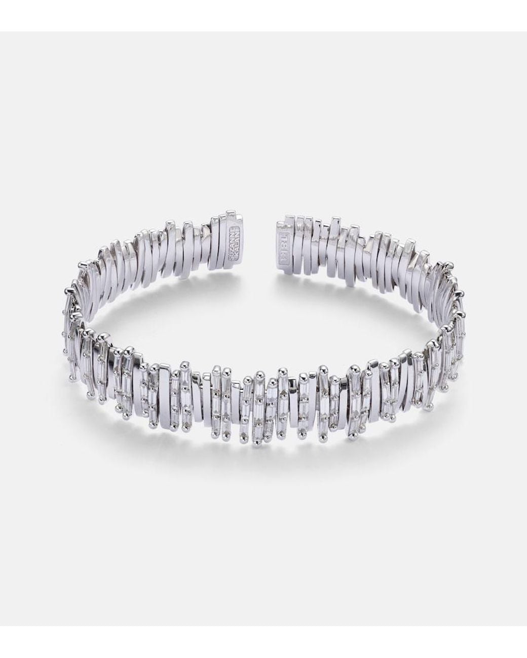 Suzanne Kalan Metallic Classic Milli 18Kt Bangle With Diamonds
