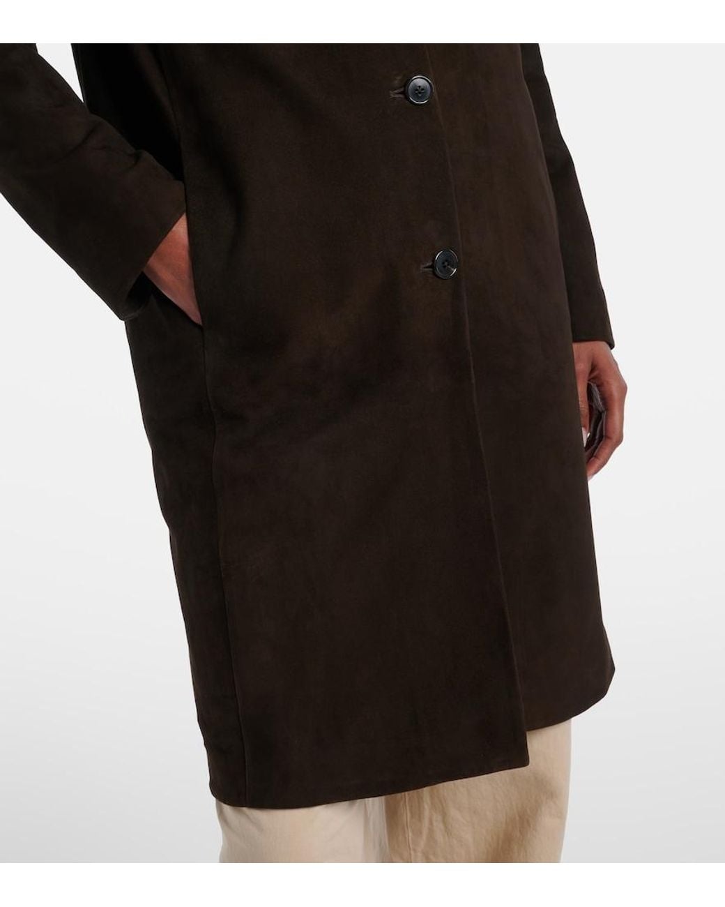 The Row Brown Babilonia Suede Coat