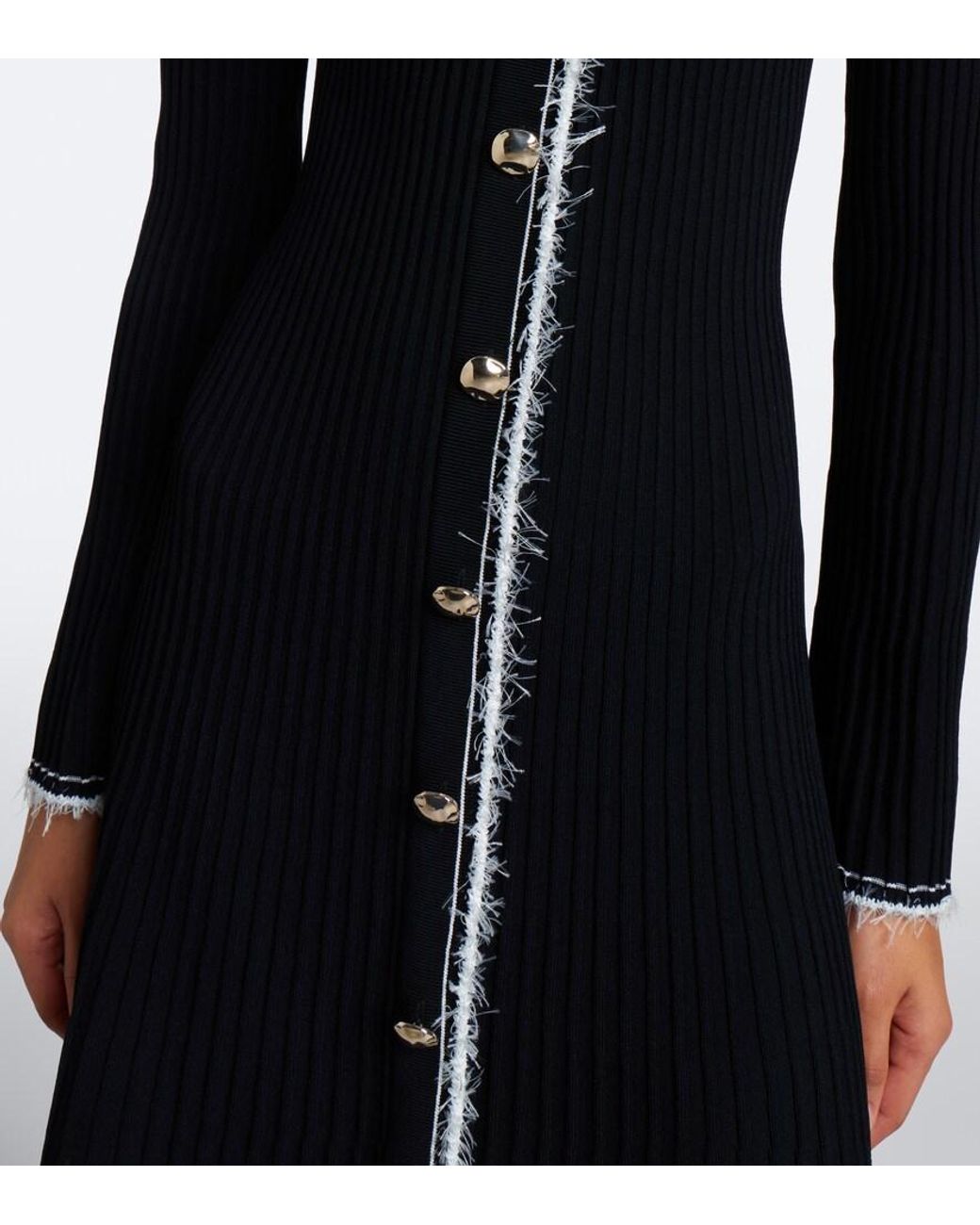 Jonathan Simkhai Black Ribbed-Knit Shirt Dress