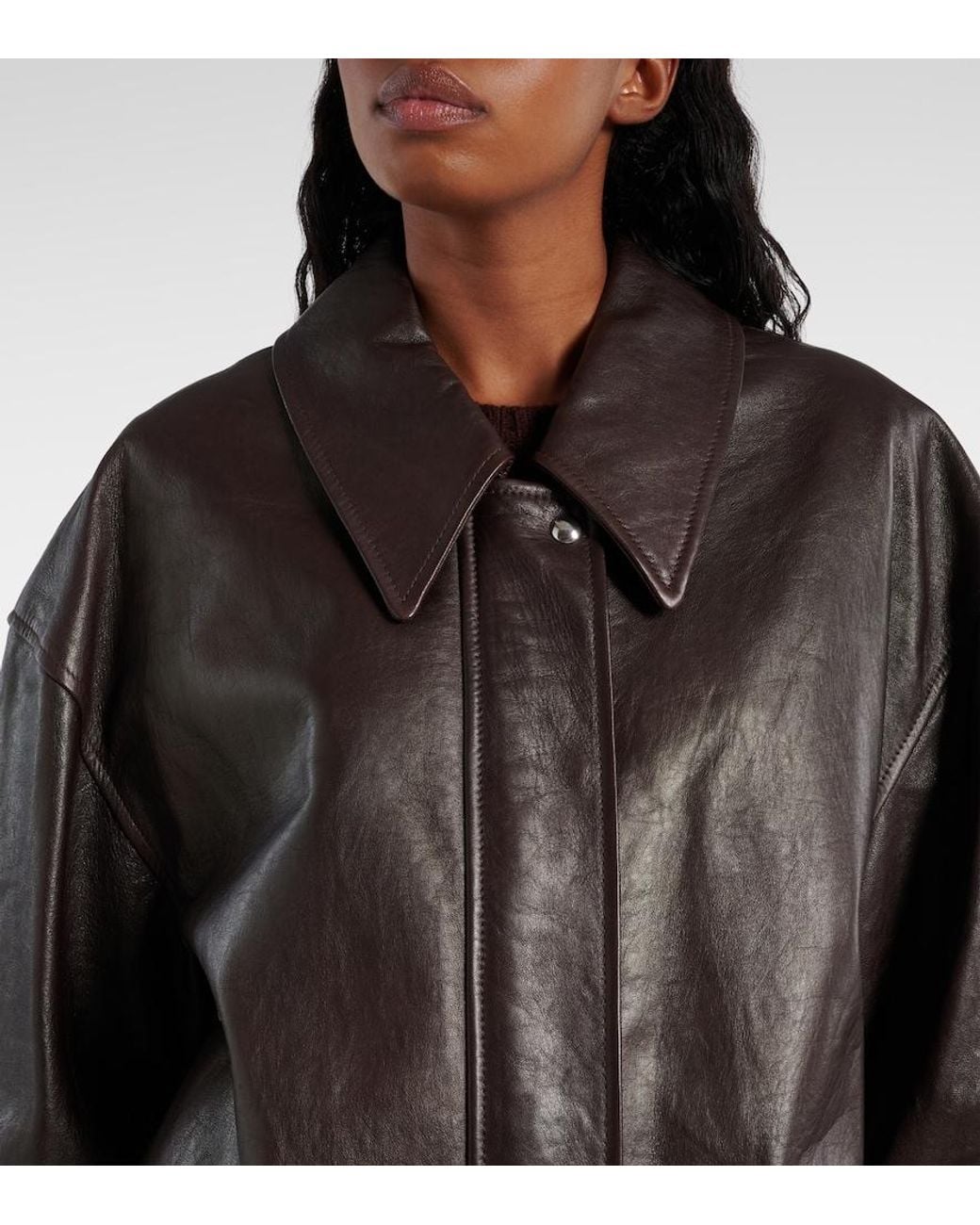 Khaite Black Shelman Leather Blouson