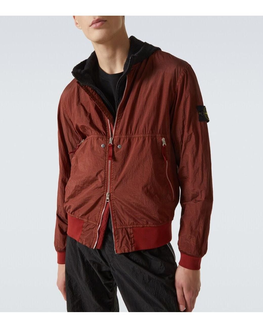 Stone Island Red Compass Bomber Jacket for men