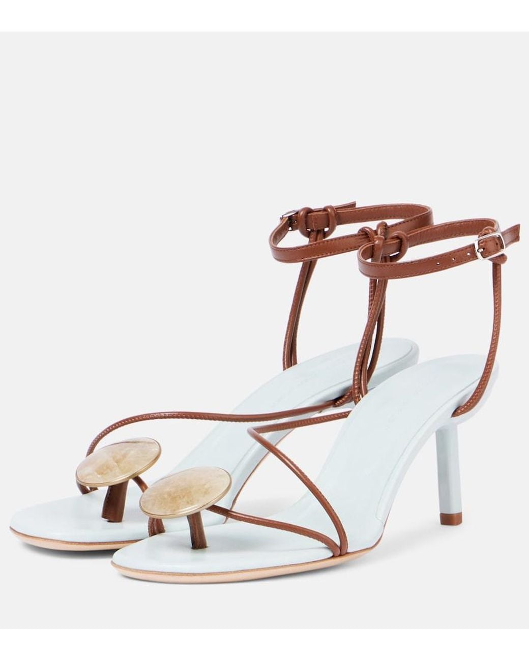 Christopher Esber White Doma 70 Embellished Leather Sandals
