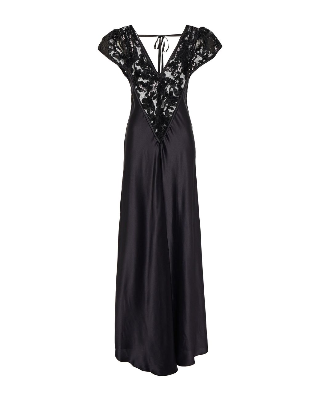 Rodarte Sequin-embellished Silk Satin Gown in Black | Lyst