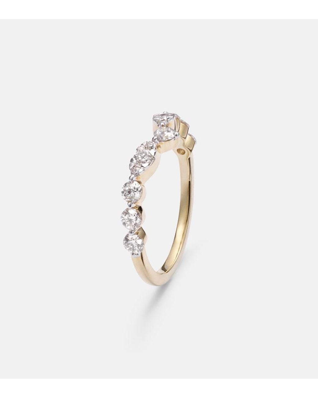 STONE AND STRAND Metallic Muse Tiara 10Kt Ring With Diamonds
