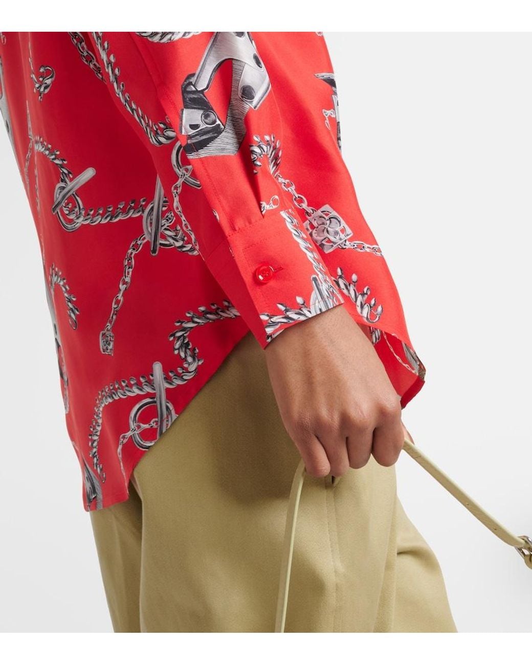 Burberry Red Straight Cut Shirt