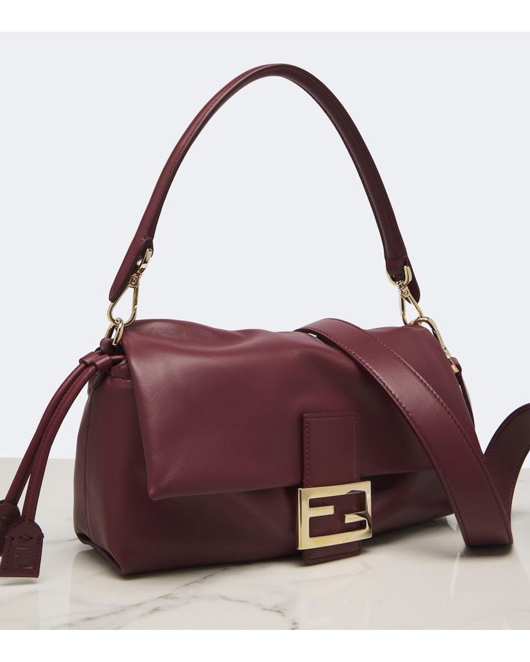 Fendi Purple Baguette Medium Leather Shoulder Bag
