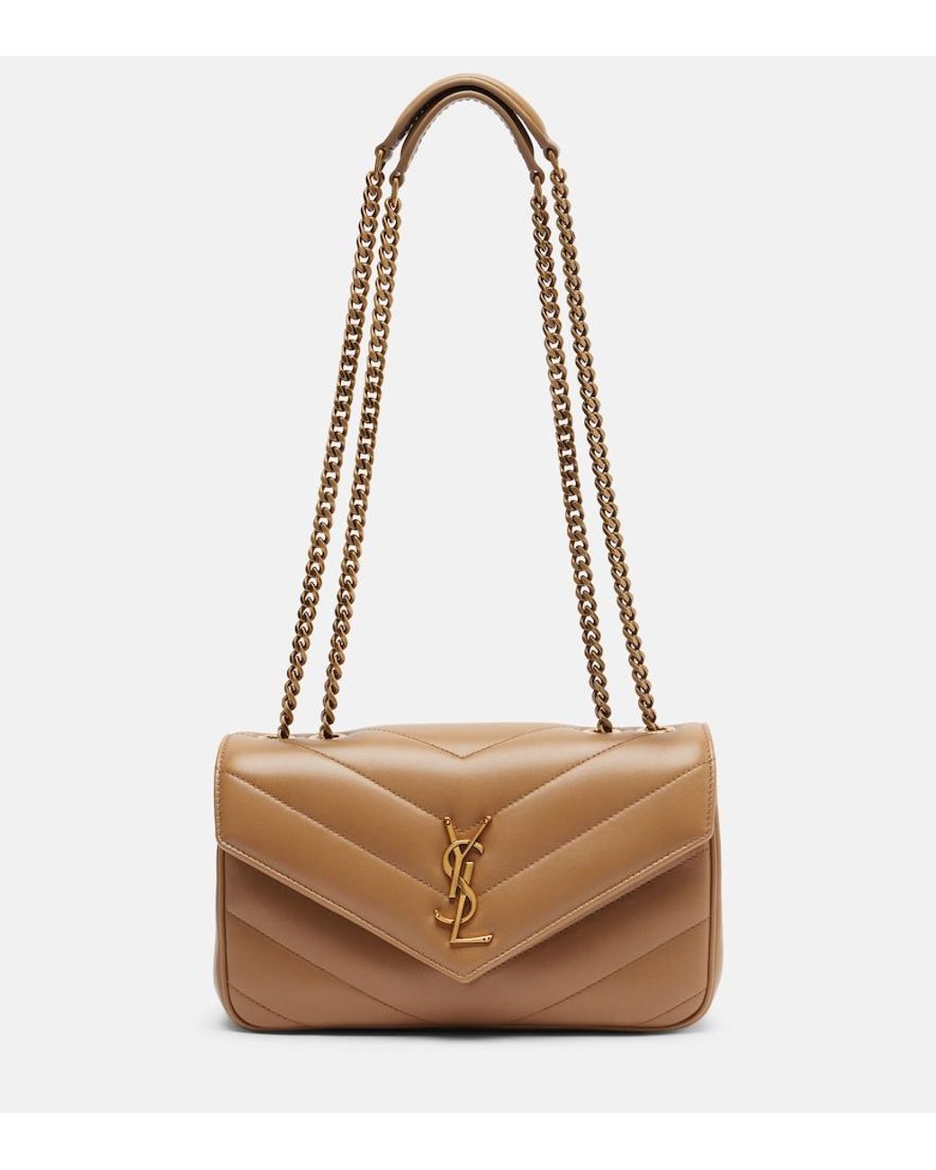 Saint Laurent Brown Loulou Small Leather Shoulder Bag