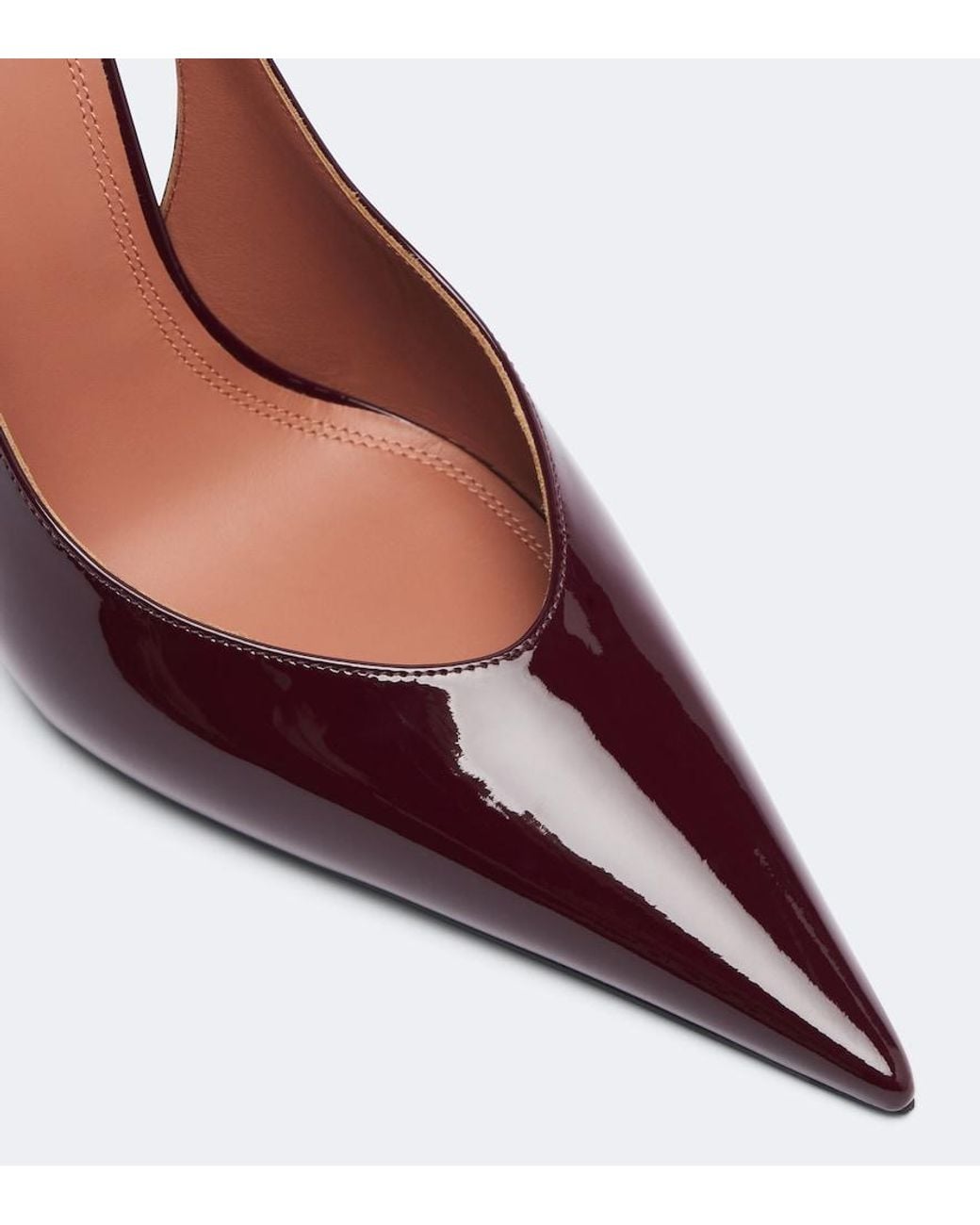 AMINA MUADDI Brown Anok Patent Leather Slingback Pumps