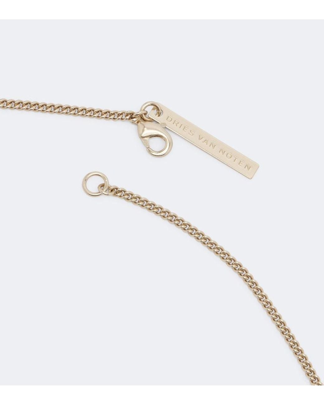 Dries Van Noten Metallic Embellished Pendant Necklace