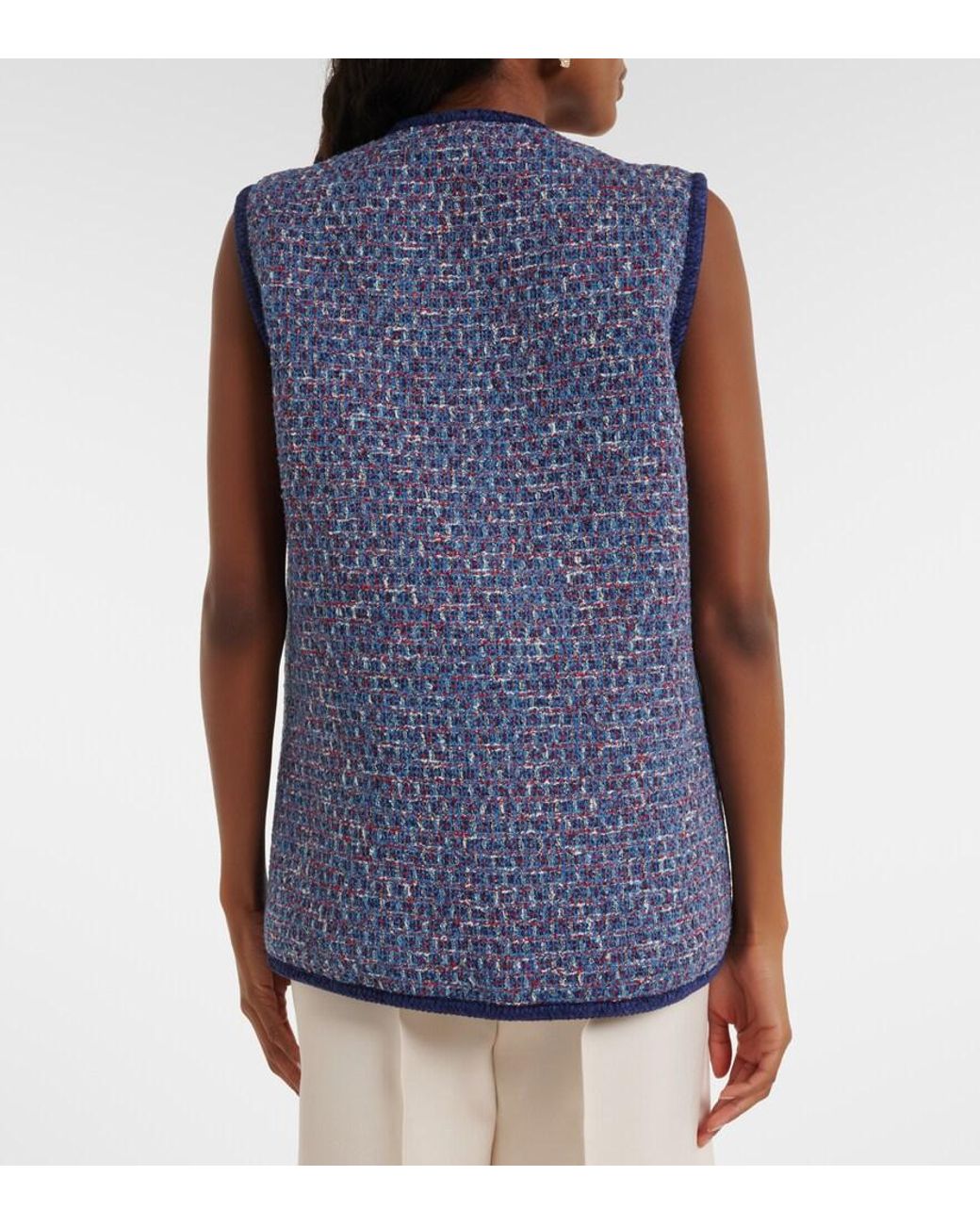 Valentino Garavani Blue Tweed Vest