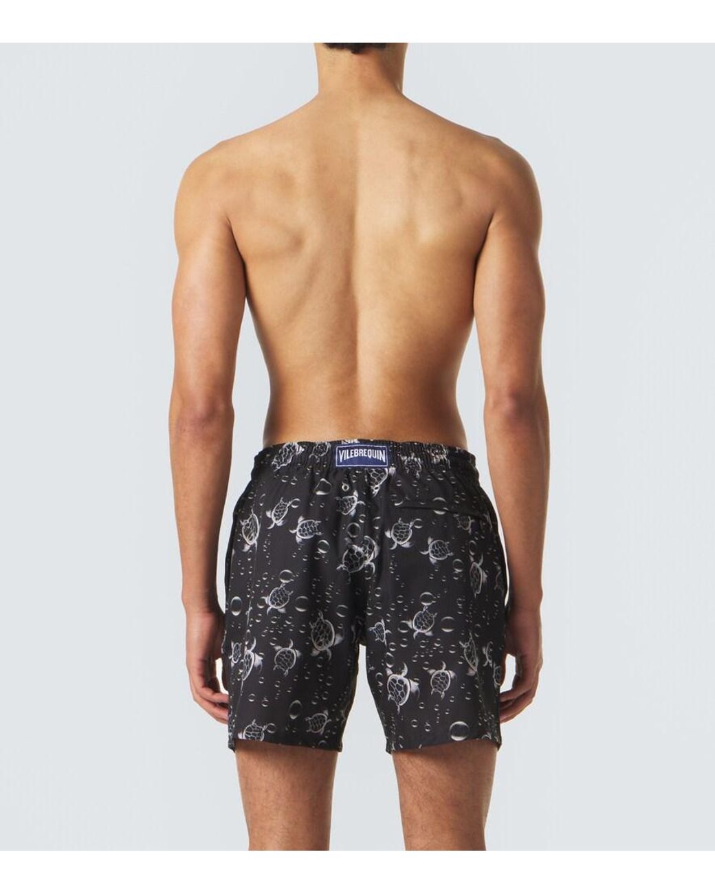 Vilebrequin Black Mahina Printed Swim Trunks for men