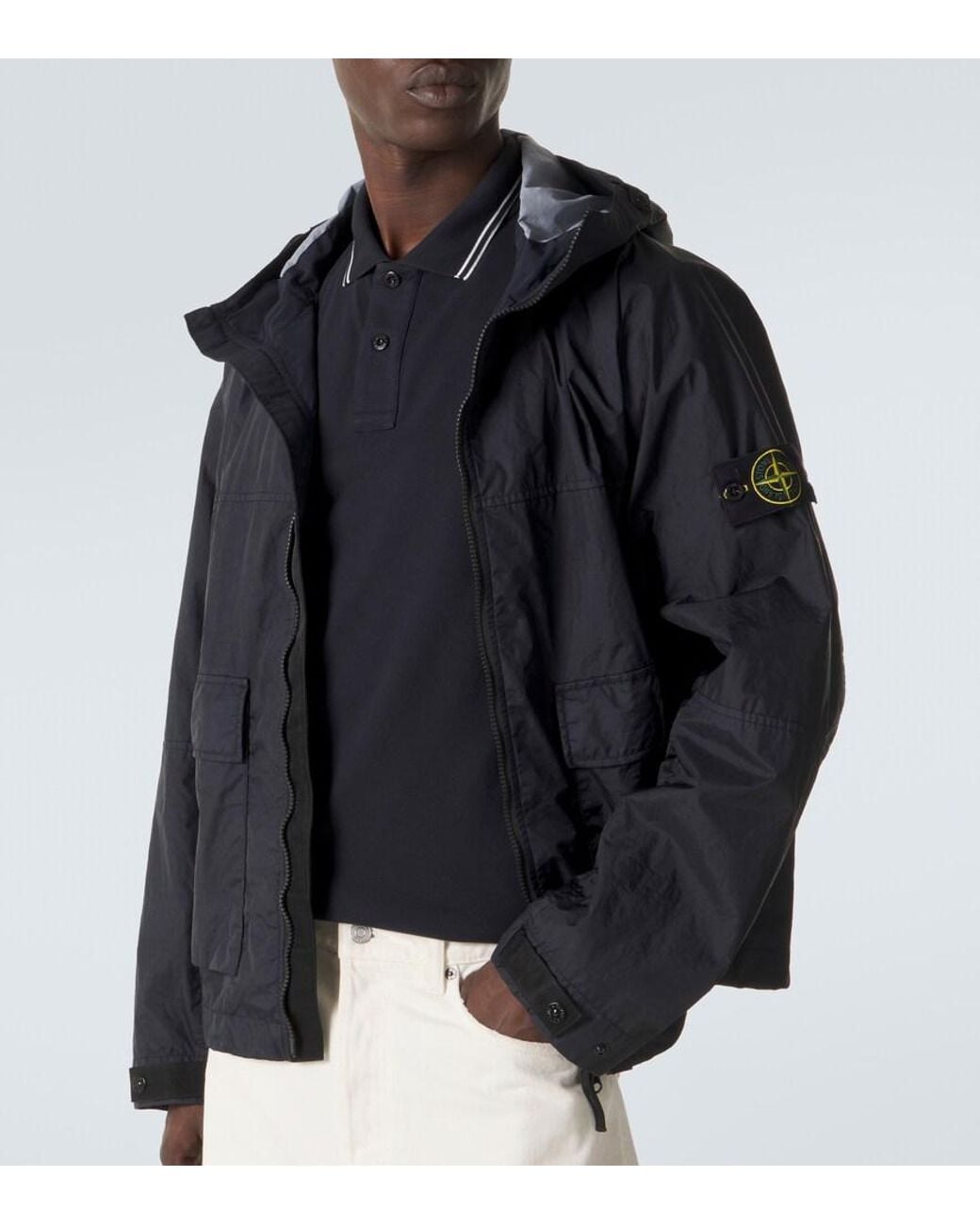 Stone Island Blue Compass Cotton-Blend Pique Polo Shirt for men
