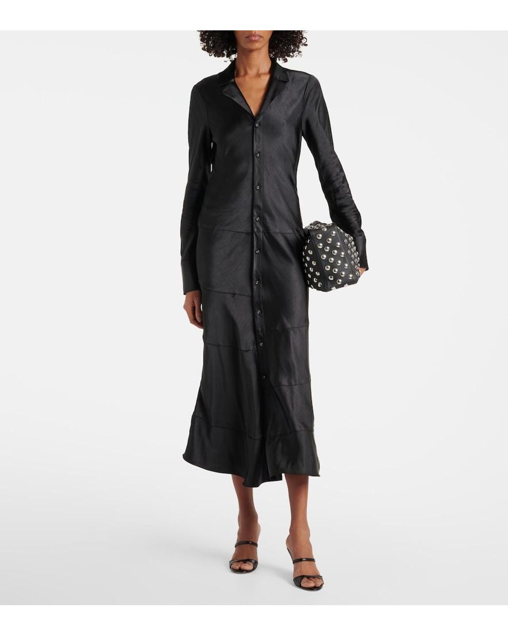 Proenza Schouler Black Label Amelie Satin Midi Dress