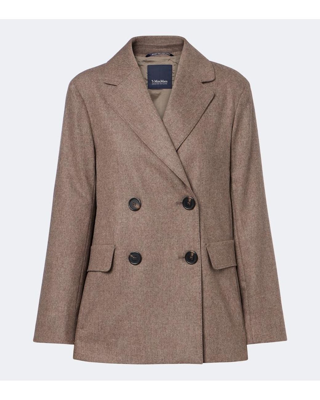 Max Mara Brown Double-Breasted Wool Blazer