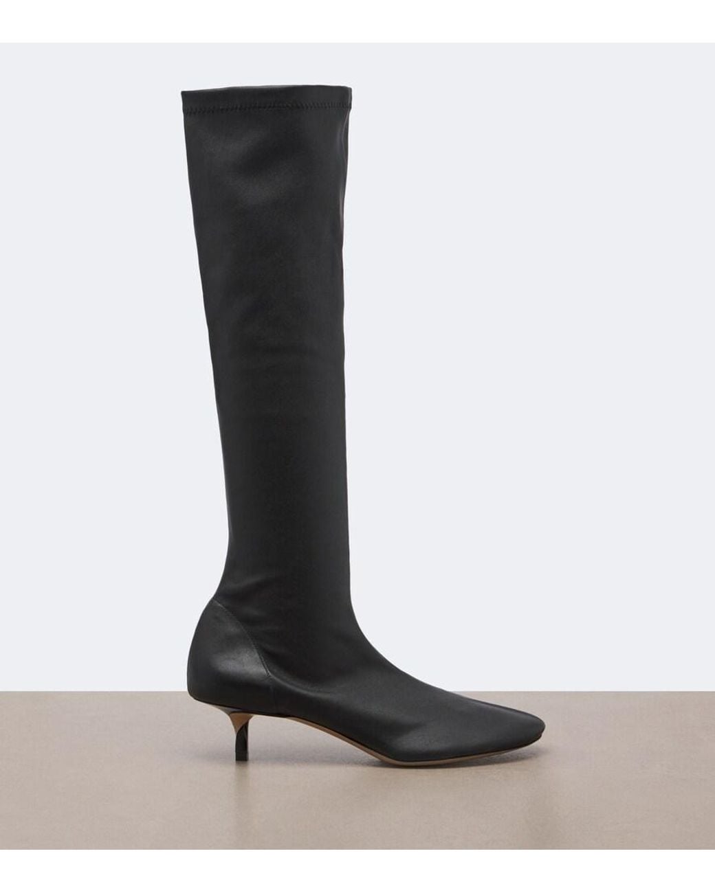 Jacquemus Black Collant Leather Knee-High Boots