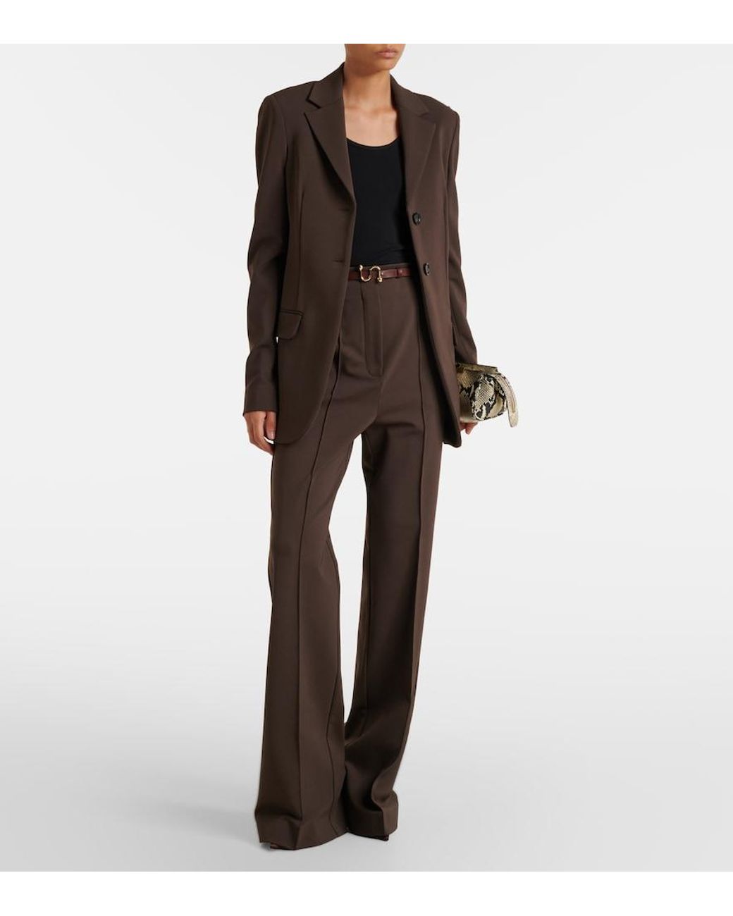Sportmax Brown Single-Breasted Blazer