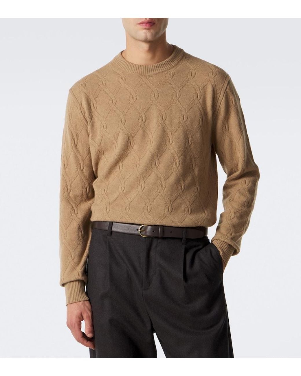 Brioni Brown Wool And Cashmere Sweater for men