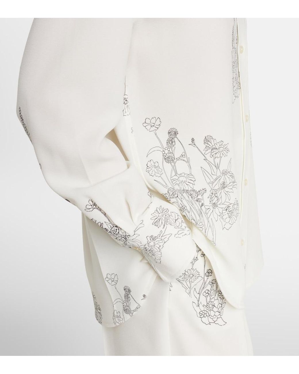 Victoria Beckham White Floral Shirt