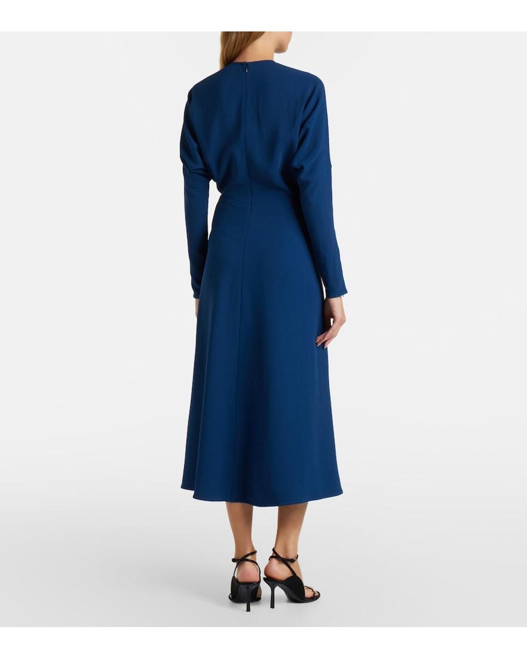 Victoria Beckham Blue Cady Midi Dress