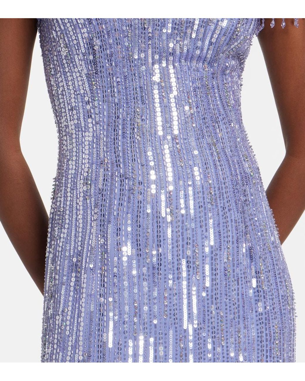 Jenny Packham Purple Madelaine Embellished Gown