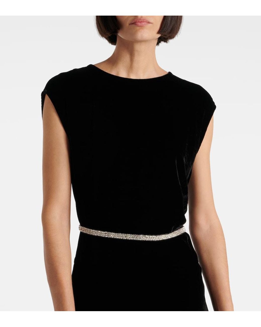 Velvet Black Midi Dress