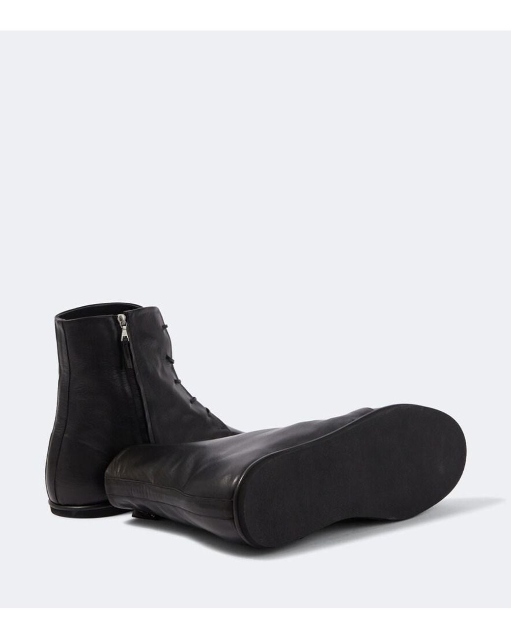 Auralee Black Leather Derby Boots for men
