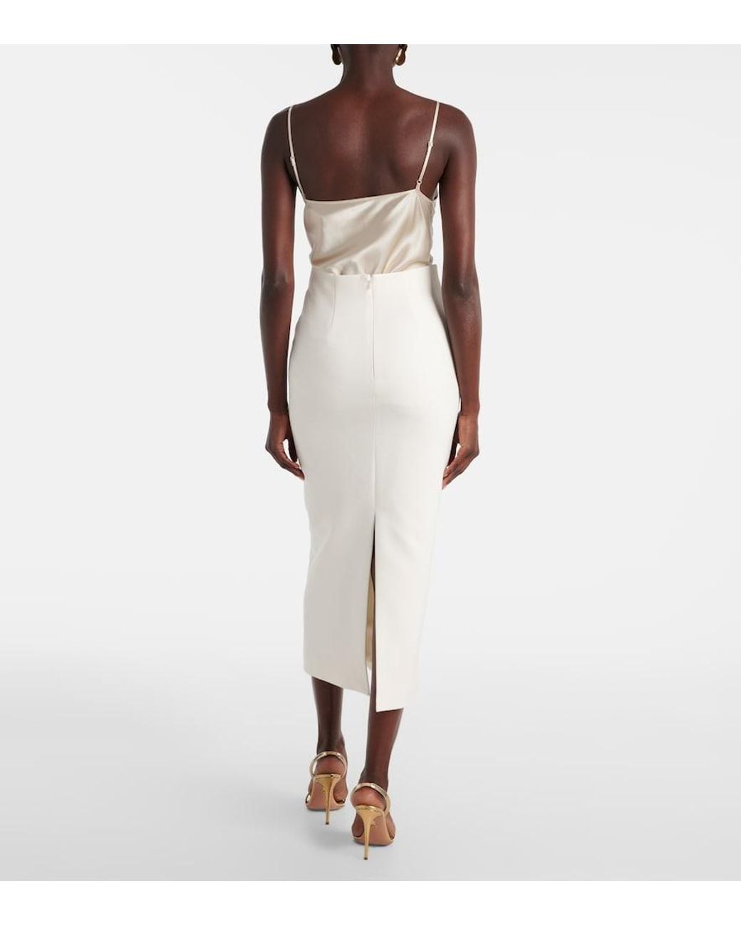 Roland Mouret White Crepe Pencil Skirt