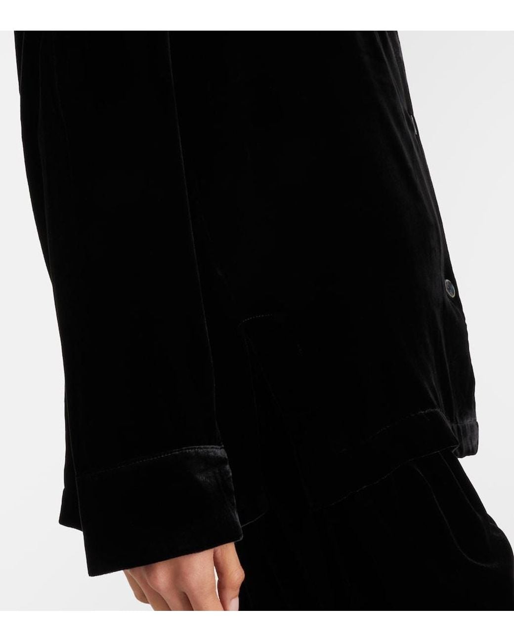 Asceno Black Calabasas Velvet Shirt