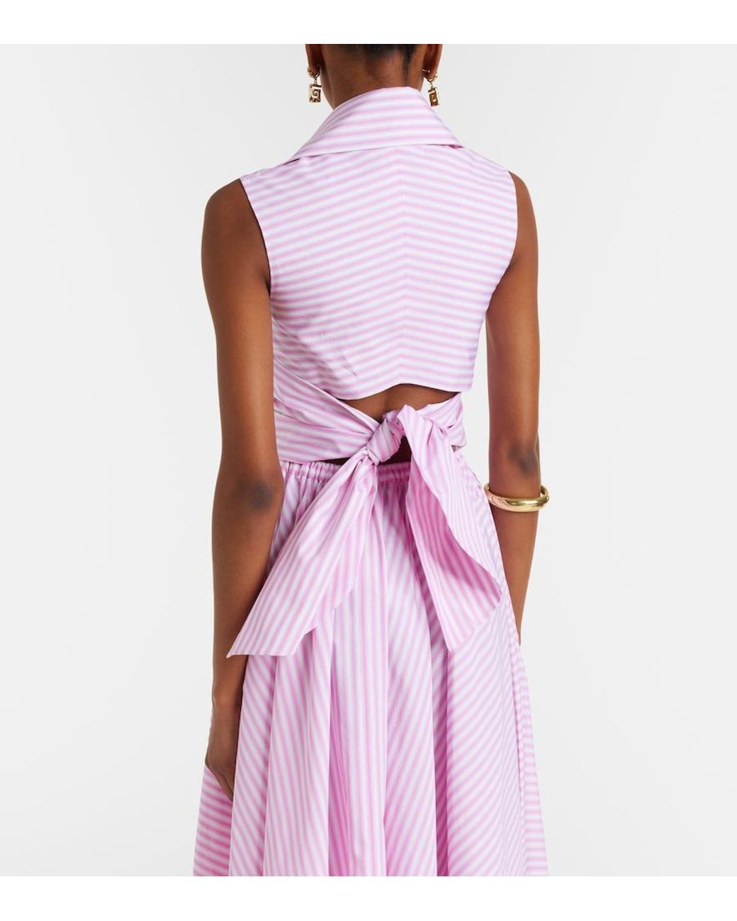 Patou Pink Striped Cotton Top