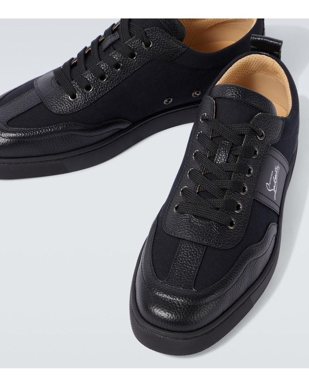 Christian Louboutin Black Retero Leather Sneakers for men