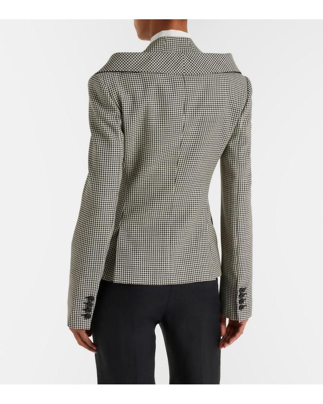 Blazer En Laine A Carreaux McQueen en coloris Gray