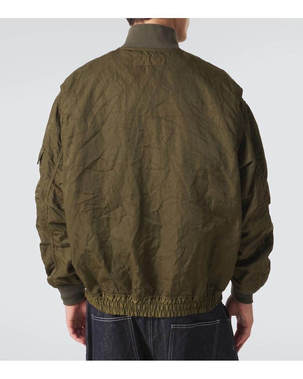 Comme des Garçons Green Zip-Up Bomber Jacket for men