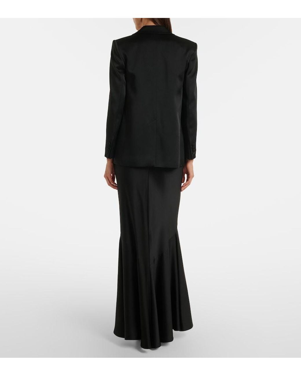 Max Mara Black Acerbo Satin Maxi Skirt